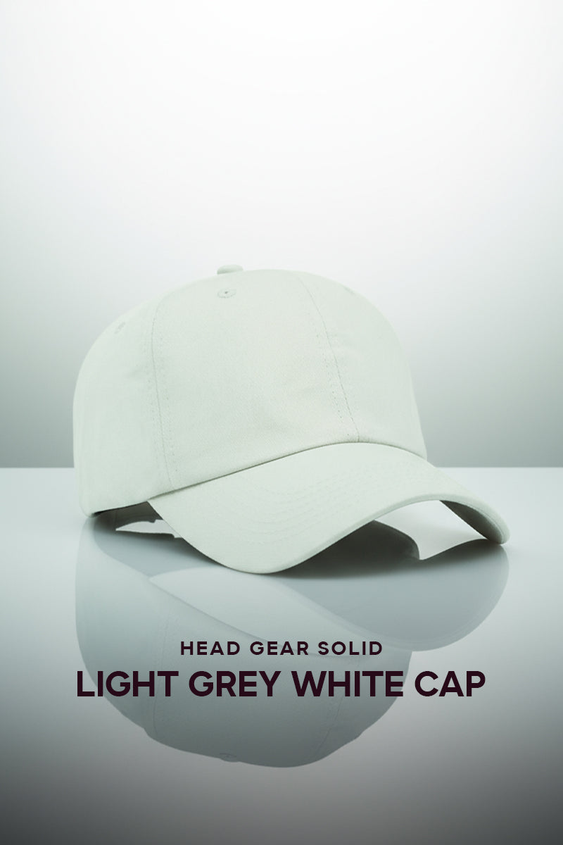 HEAD GEAR SOLID LIGHT GREY WHITE CAP