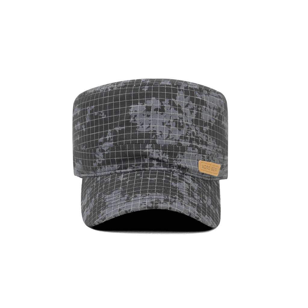 HEAD GEAR GREY WITH LEATHER PATCH CAPTAIN'S CAP