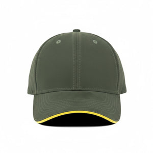 HEAD GEAR ELEGANTE ZERO GREEN SANDWICH YELLOW CAP (NO LOGO)