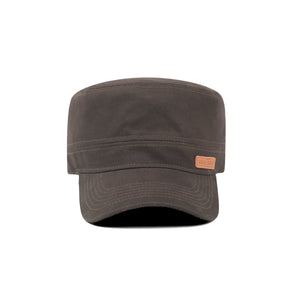 HEAD GEAR COFFEE WITH LEATHER PATCH CAPTAIN'S CAP