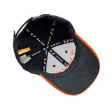 HEAD GEAR DHAKA BLACK WITH ORANGE SANDWICH SUEDE CAP