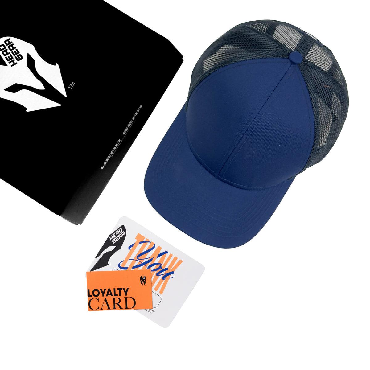 HEAD GEAR SOLID NAVY BLUE TRUCKER CAP