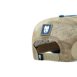 HEAD GEAR BLUE BROWN DENIM TRUCKER CAP