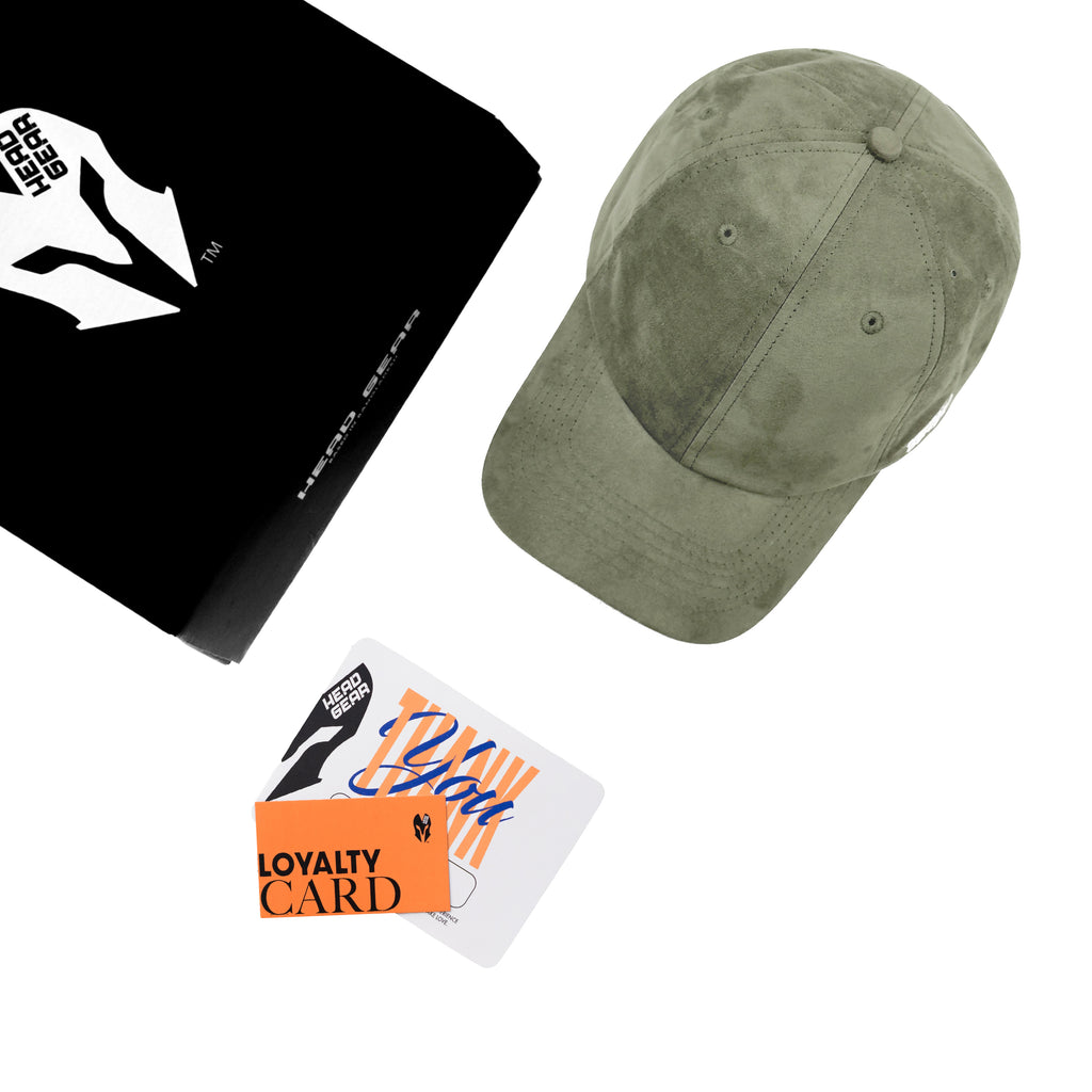 HEAD GEAR SOLID OLIVE SUEDE CAP