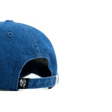 HEAD GEAR WASHED DENIM METAL PATCH RIPPED CAP - DARK BLUE