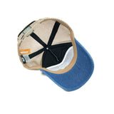 HEAD GEAR BLUE BROWN DENIM TRUCKER CAP