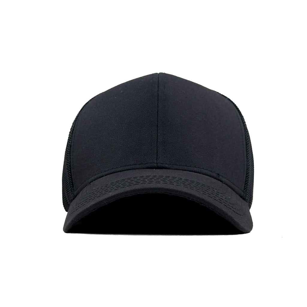 HEAD GEAR SOLID BLACK TRUCKER CAP