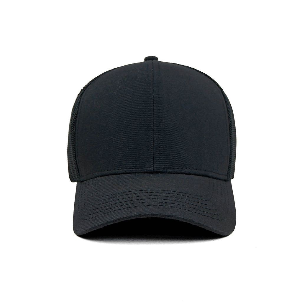HEAD GEAR SOLID BLACK TRUCKER CAP