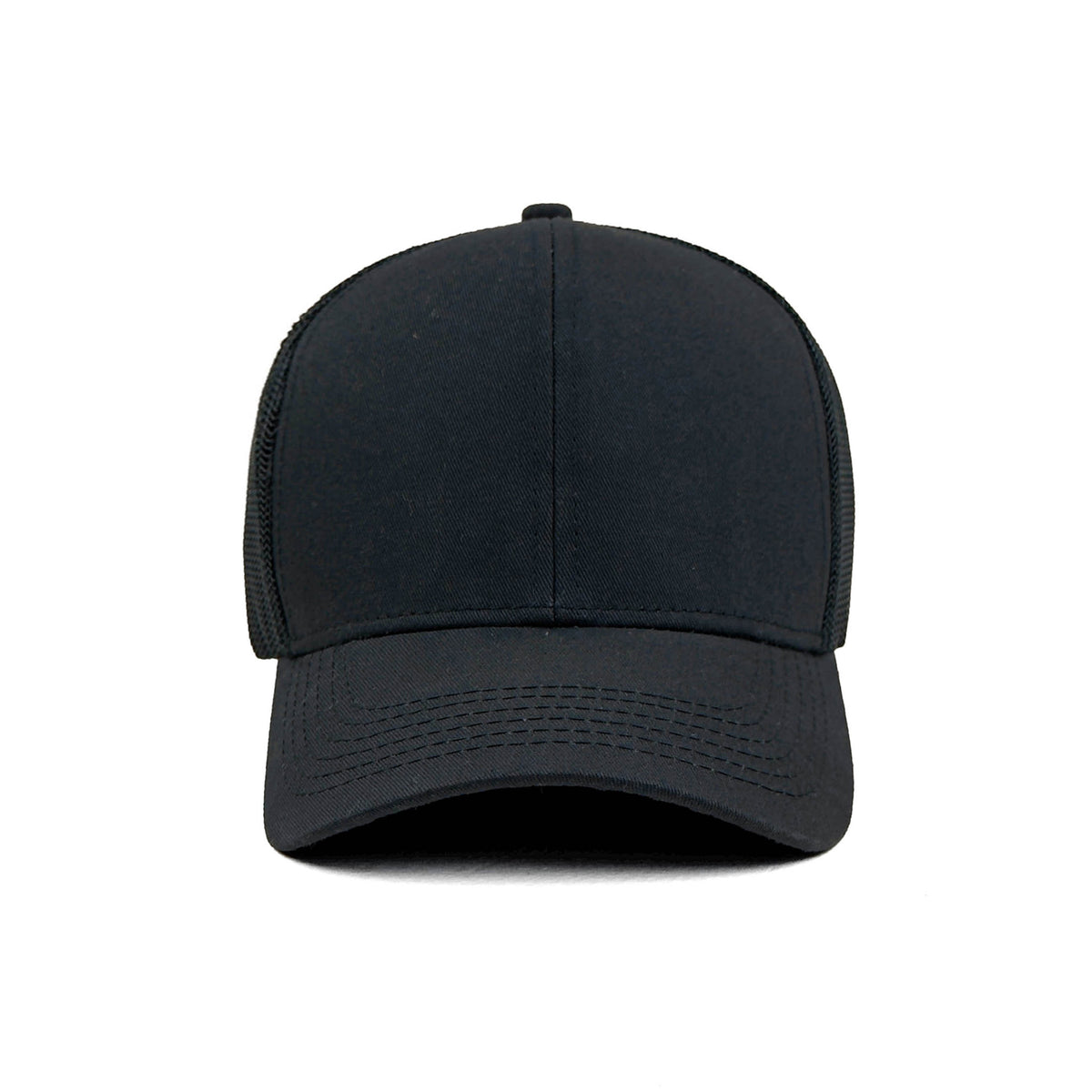 HEAD GEAR SOLID BLACK TRUCKER CAP