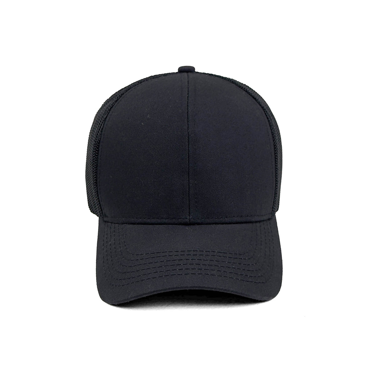 HEAD GEAR SOLID BLACK TRUCKER CAP