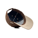 HEAD GEAR DARK BROWN AND BEIGE REDEFINED SUEDE CAP