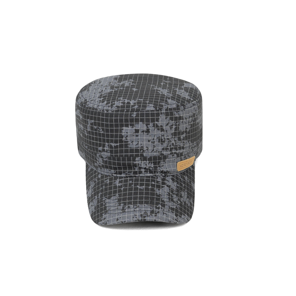 HEAD GEAR GREY WITH LEATHER PATCH CAPTAIN'S CAP