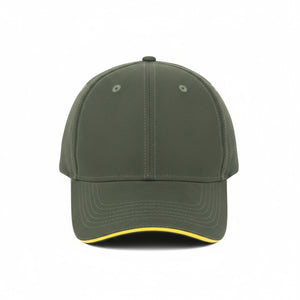 HEAD GEAR ELEGANTE ZERO GREEN SANDWICH YELLOW CAP (NO LOGO)