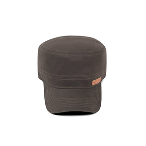 HEAD GEAR COFFEE WITH LEATHER PATCH CAPTAIN'S CAP