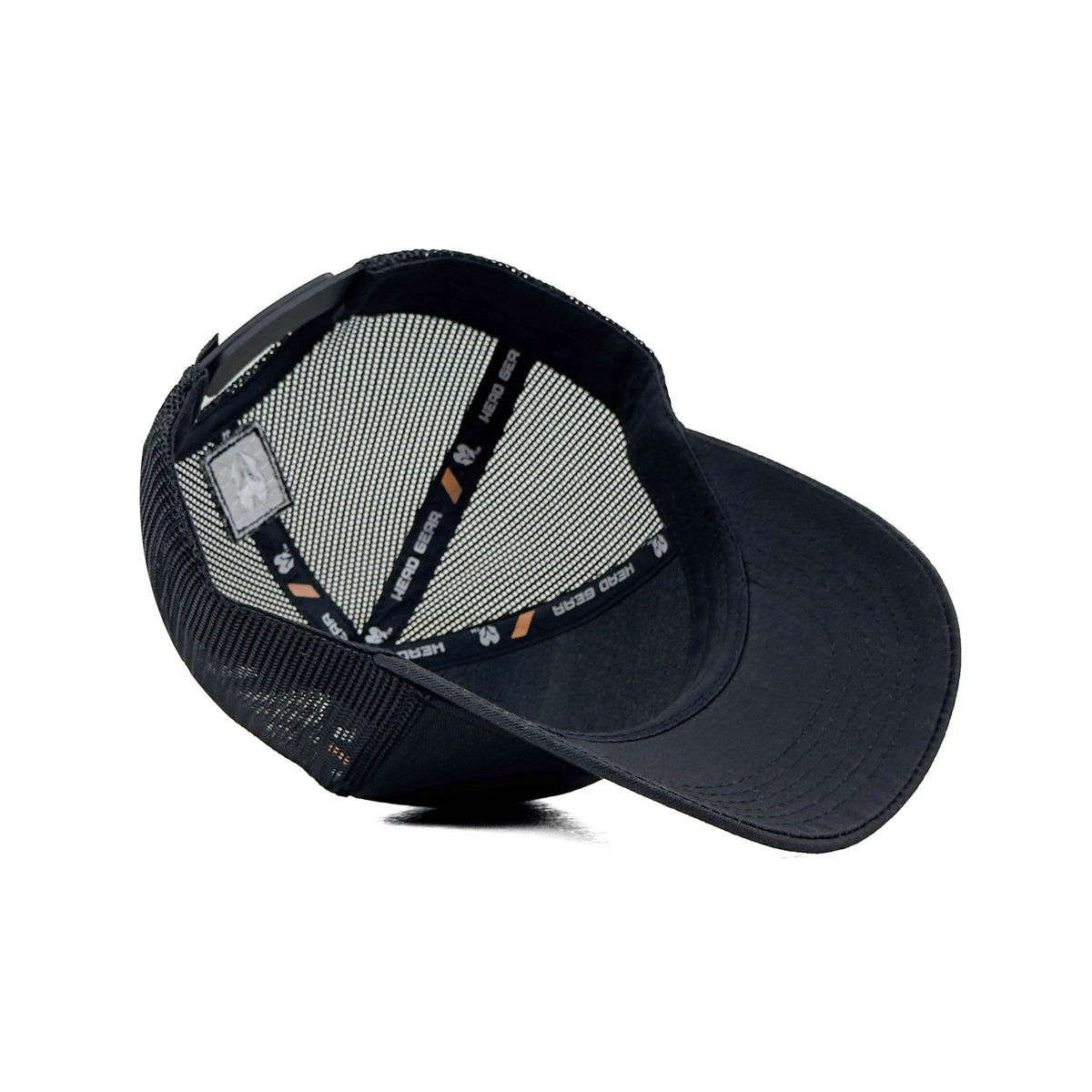 HEAD GEAR SOLID BLACK TRUCKER CAP