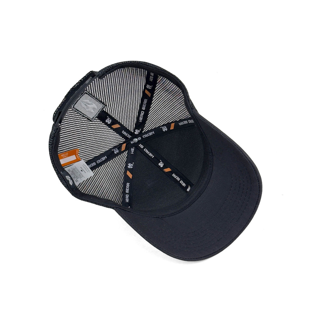 HEAD GEAR SOLID BLACK TRUCKER CAP