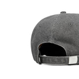 HEAD GEAR WASHED DENIM METAL PATCH RIPPED CAP - GREY