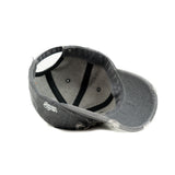 HEAD GEAR WASHED DENIM METAL PATCH RIPPED CAP - GREY