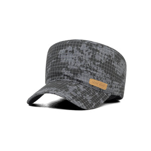 HEAD GEAR GREY WITH LEATHER PATCH CAPTAIN'S CAP