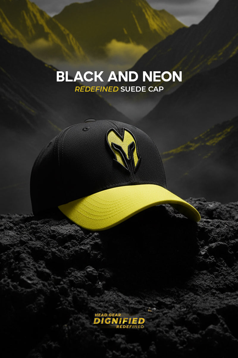 HEAD GEAR BLACK AND NEON REDEFINED SUEDE CAP