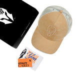 HEAD GEAR BEIGE SUPER SUEDE TRUCKER CAP