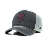 HEAD GEAR CHARCOAL WHITE DENIM TRUCKER CAP