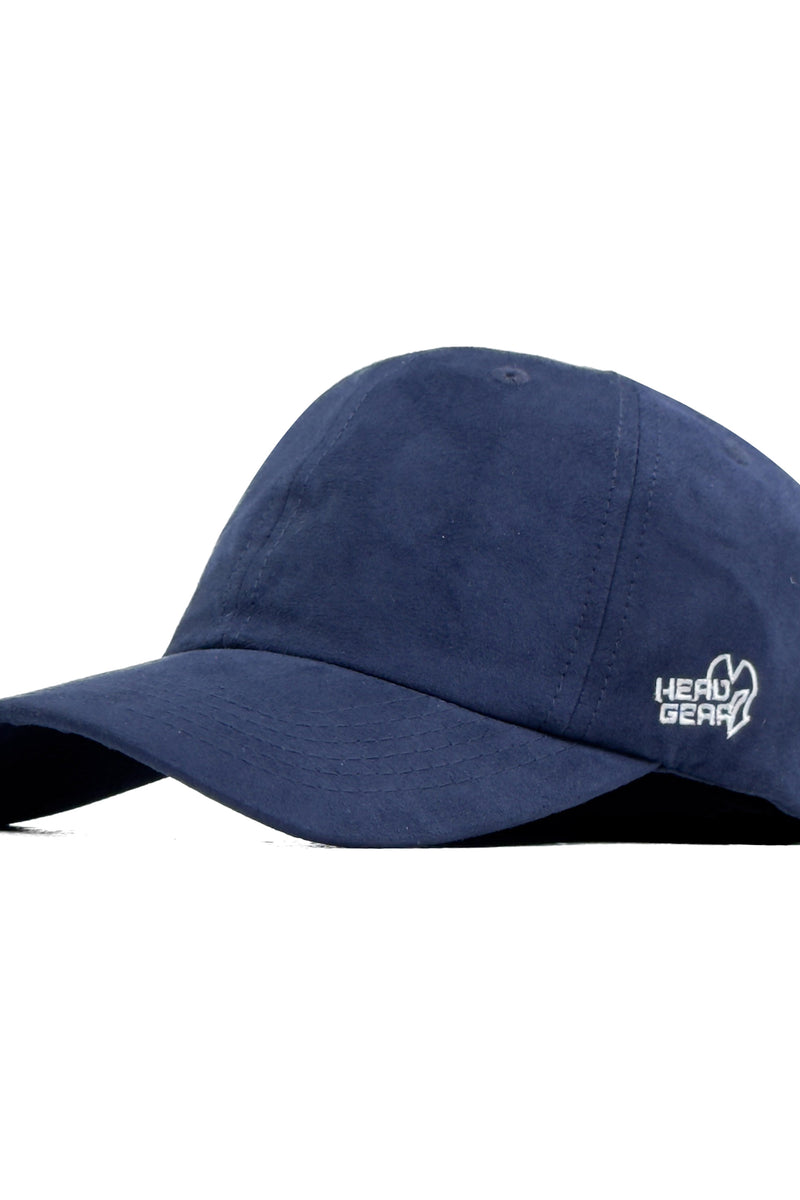 HEAD GEAR SOLID NAVY BLUE SUEDE CAP