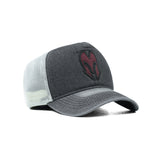 HEAD GEAR CHARCOAL WHITE DENIM TRUCKER CAP
