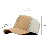 HEAD GEAR BEIGE SUPER SUEDE TRUCKER CAP