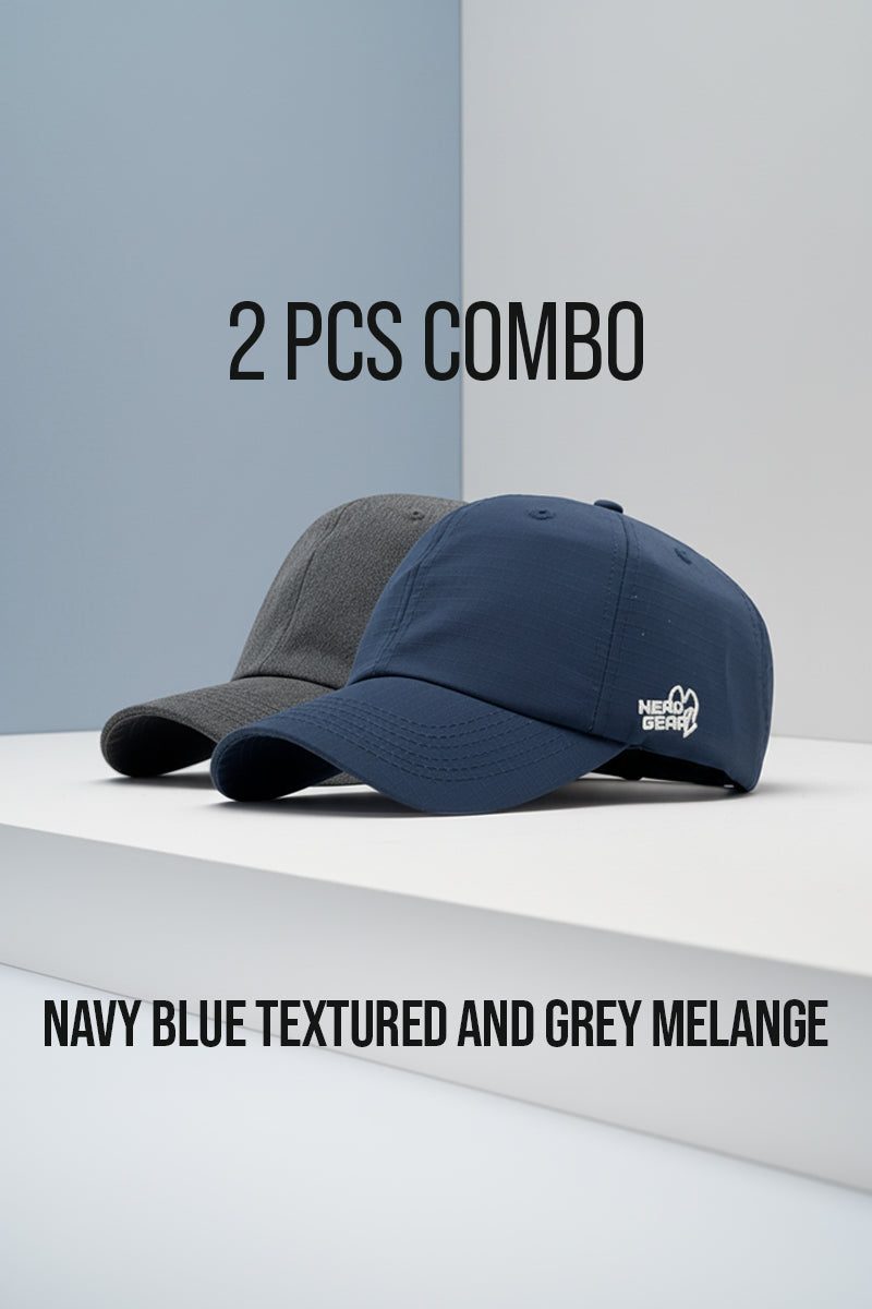 2 PCS COMBO OF NAVY BLUE AND GREY MELANGE