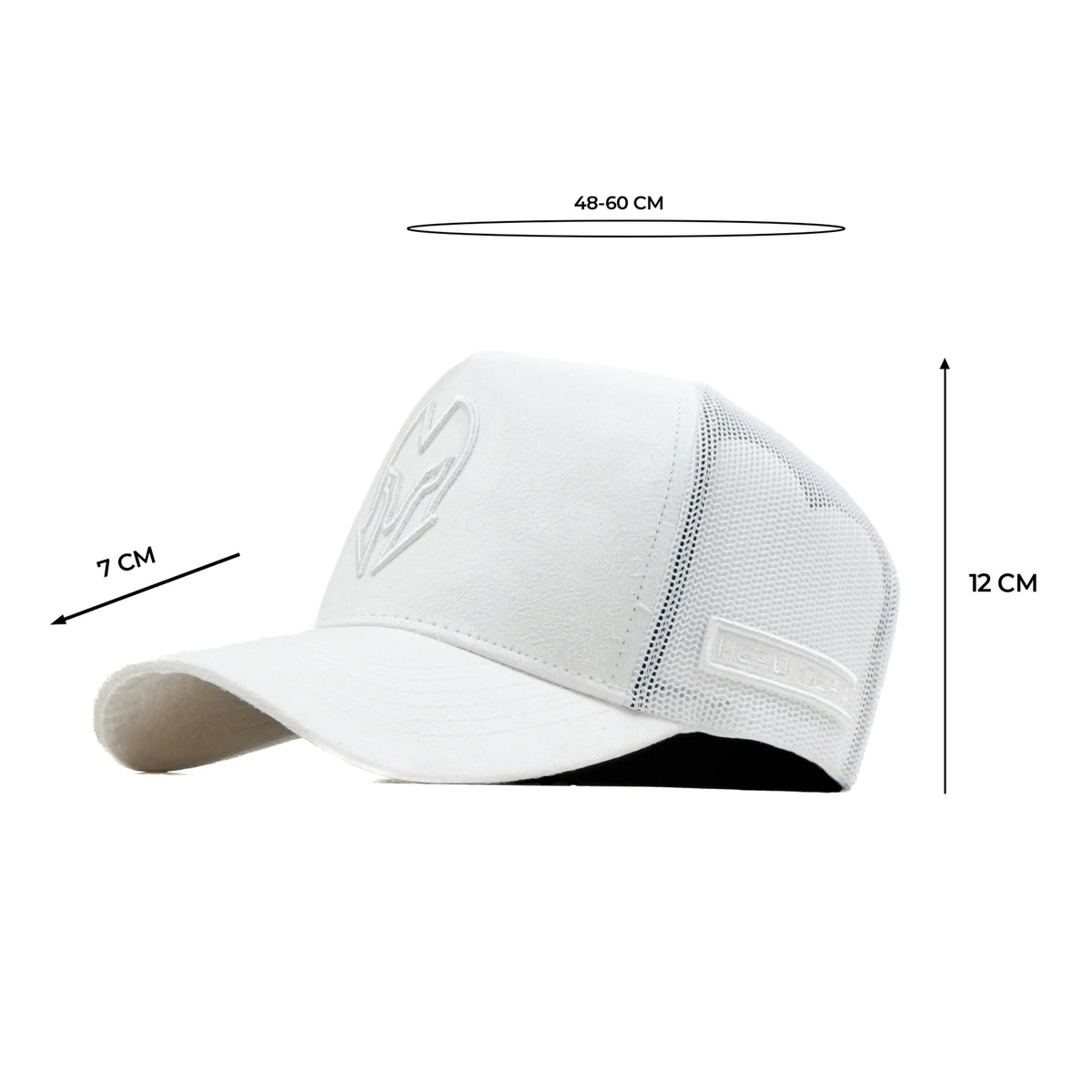 HEAD GEAR WHITE SUPER SUEDE TRUCKER CAP