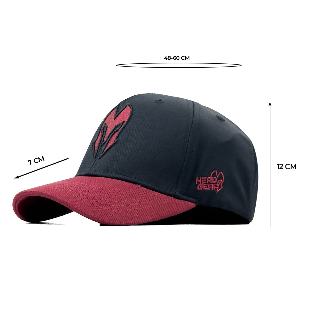 HEAD GEAR BLACK AND RED WINE REDEFINED TWILL CAP
