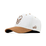HEAD GEAR WHITE BROWN REDEFINED SUEDE CAP