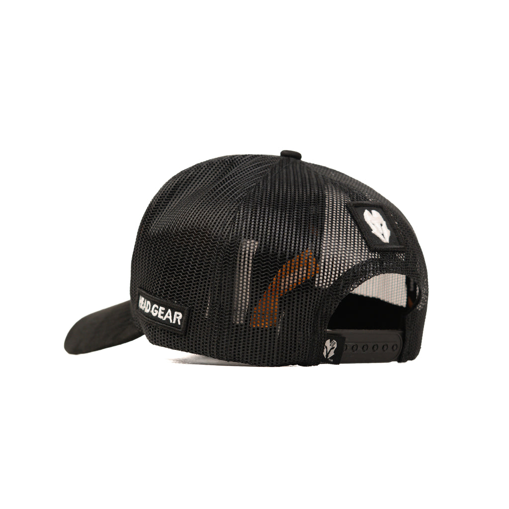 HEAD GEAR BLACK MAZE TRUCKER CAP