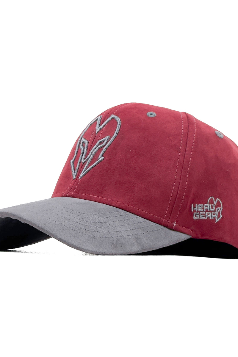 HEAD GEAR RED AND GREY REDEFINED SUEDE CAP