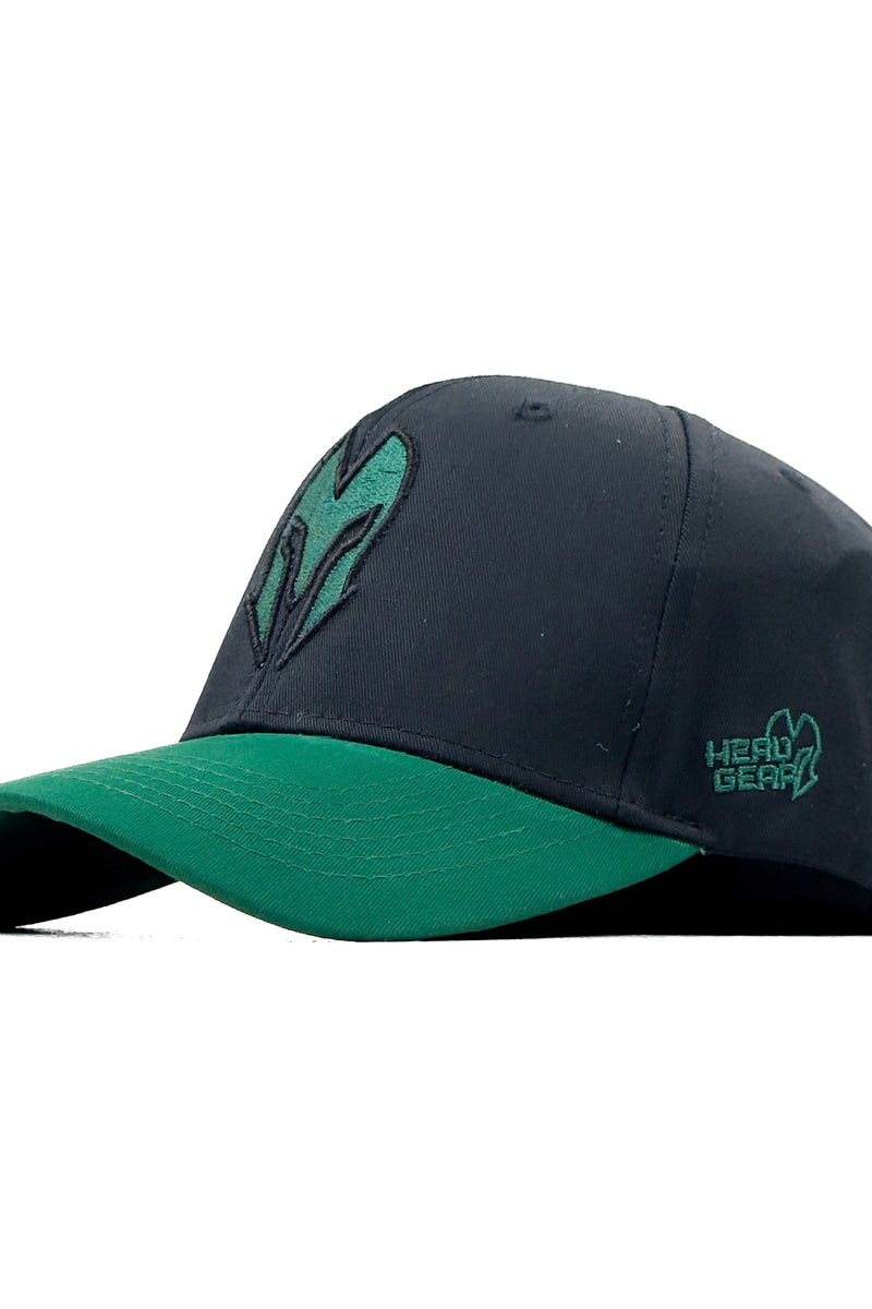HEAD GEAR BLACK AND GREEN REDEFINED TWILL CAP