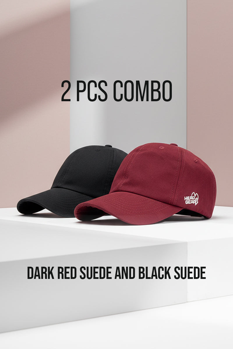 2 PCS COMBO OF BLACK AND DARK RED SUEDE