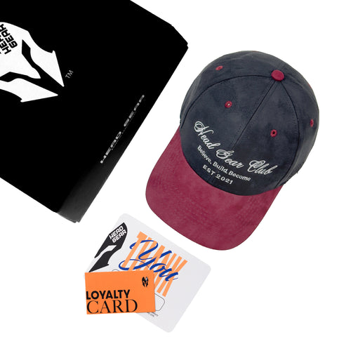 HEAD GEAR BELIEVE CLUB CAP - BLACK & BURGUNDY