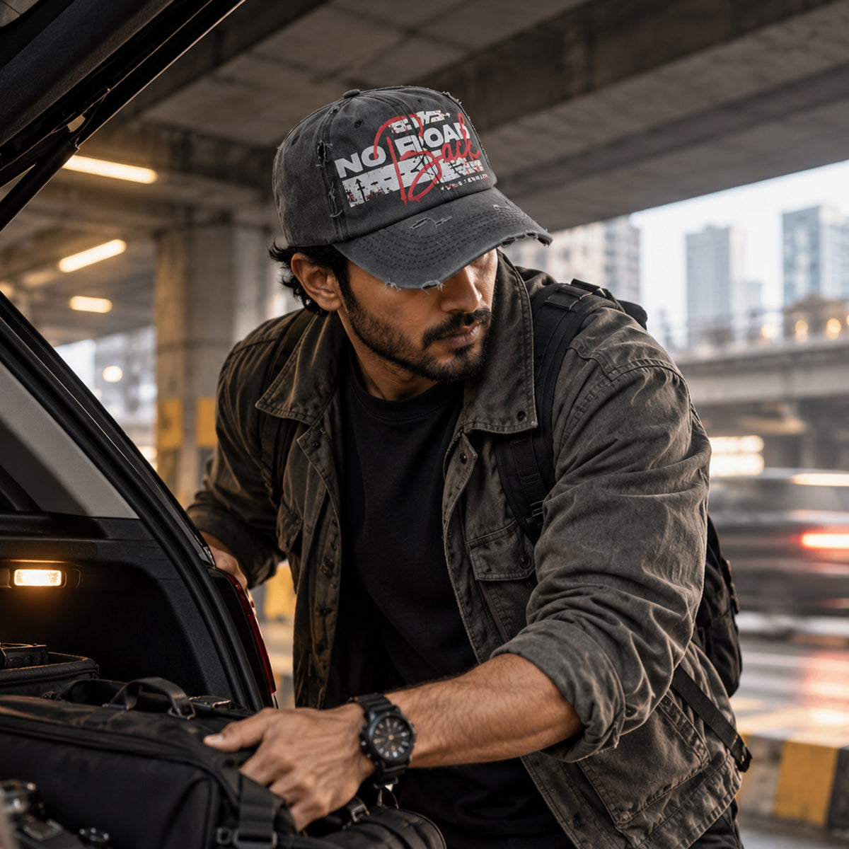 HEAD GEAR NO BACK ROAD WASHED CAP