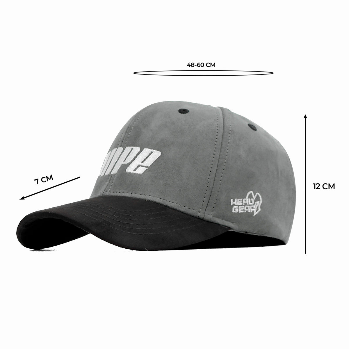 HEAD GEAR DOPE GREY AND BLACK CAP