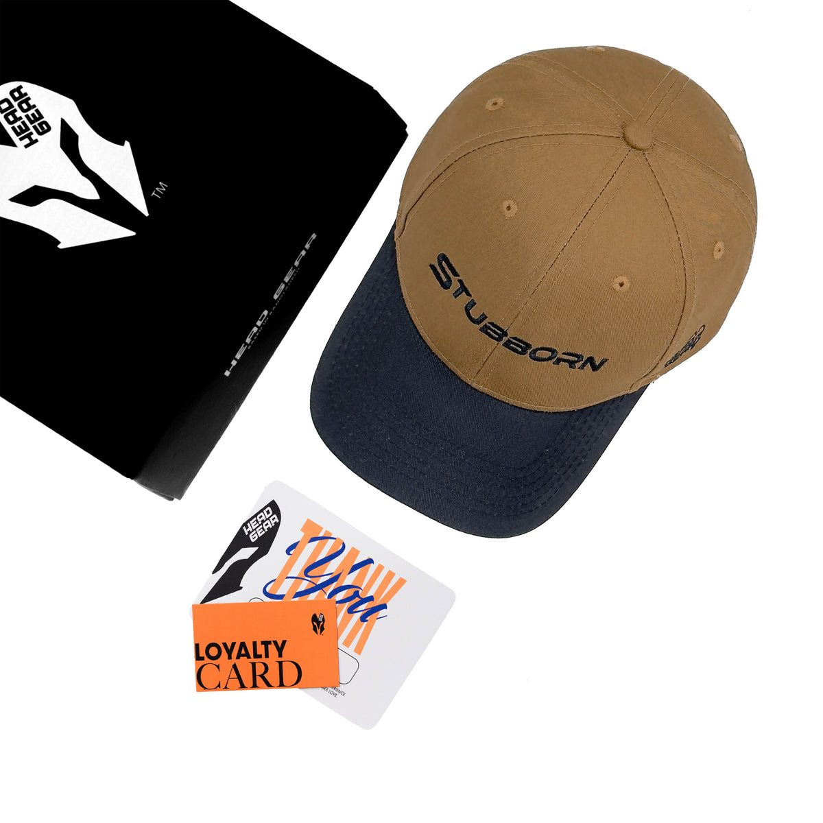 HEAD GEAR STUBBORN BROWN AND BLACK CAP