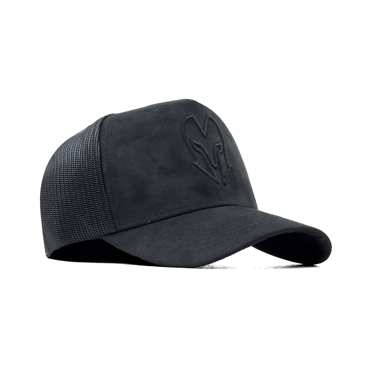 HEAD GEAR BLACK SUPER SUEDE TRUCKER CAP
