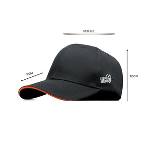 HEAD GEAR BLACK WITH ORANGE SANDWICH STRUCTURED CAP