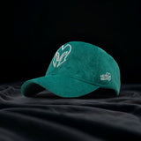 HEAD GEAR SILVER JUNGLE GREEN SUEDE CORD LIMITED EDITION CAP