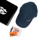 HEAD GEAR NAVY BLUE RUSTIC METAL PATCH SANDWICH CAP