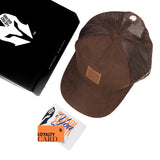 HEAD GEAR CHOCOLATE TRUCKER LEATHER PATCH CAP