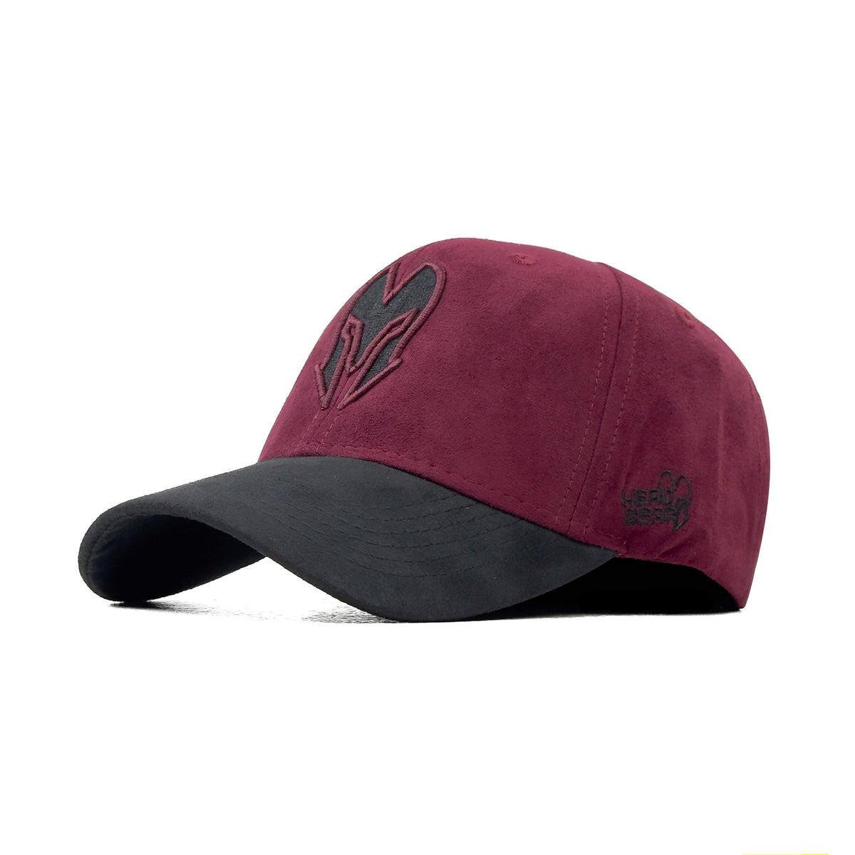 HEAD GEAR BURGUNDY & BLACK REDEFINED SUEDE CAP