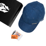 HEAD GEAR NAVY BLUE STRUCTURED RUSTIC METAL PATCH CAP