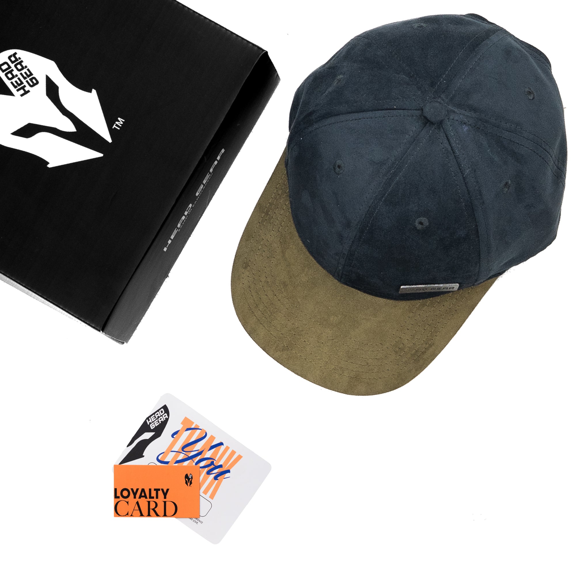 HEAD GEAR BLACK OLIVE DUAL TONE RUSTIC METAL STRUCTURED CAP