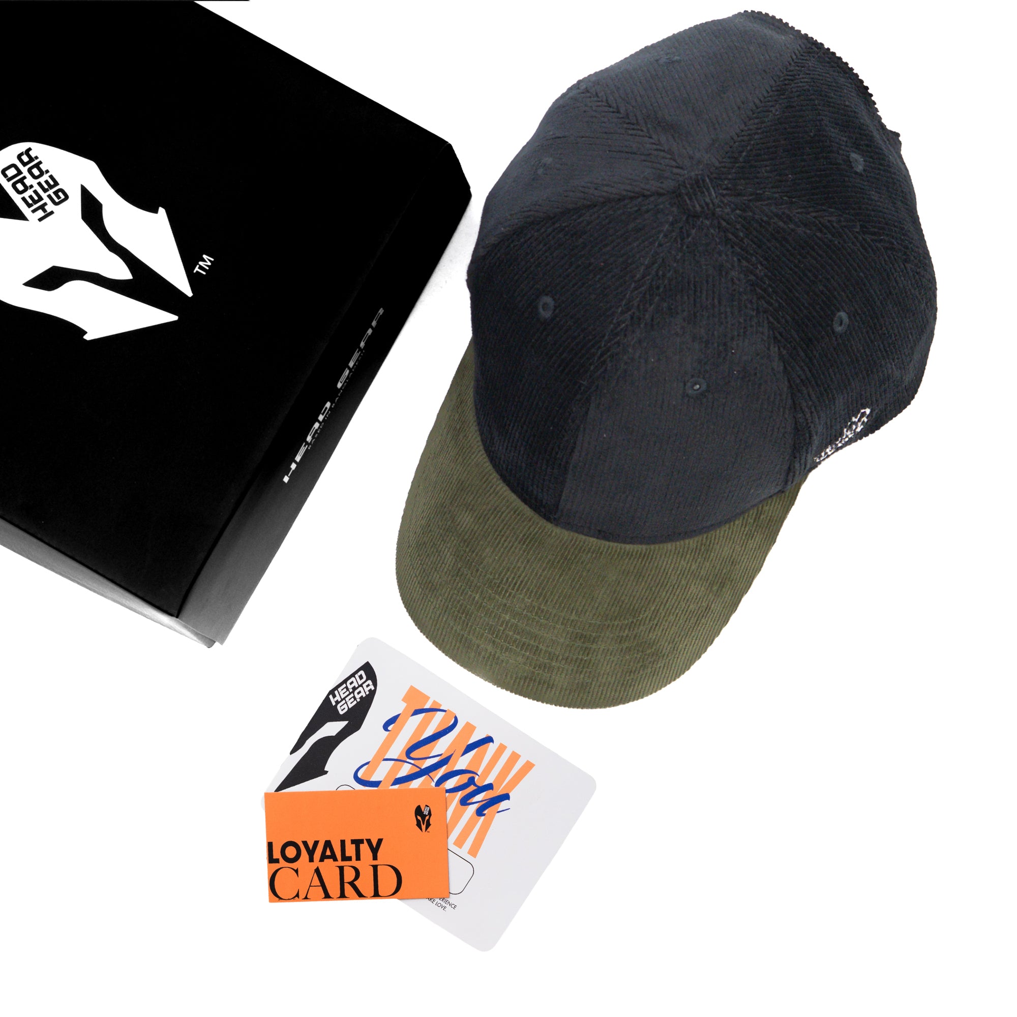 HEAD GEAR BLACK OLIVE DUAL TONE CORD CAP